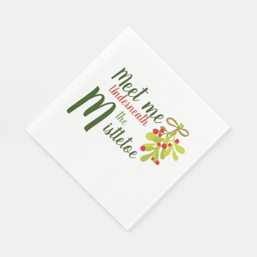 Meet Me Underneath The Mistletoe Paper Napkin Serviette (Ecke)