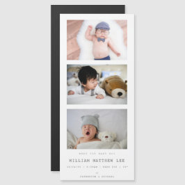 "Meet our baby" Baby Announcement Foto Strip Magnetkarte