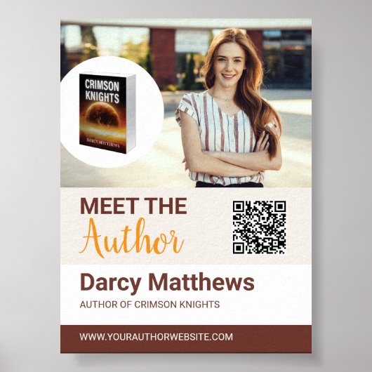 Meet the Author Promo Photo Modern QR Code Poster (Vorne)