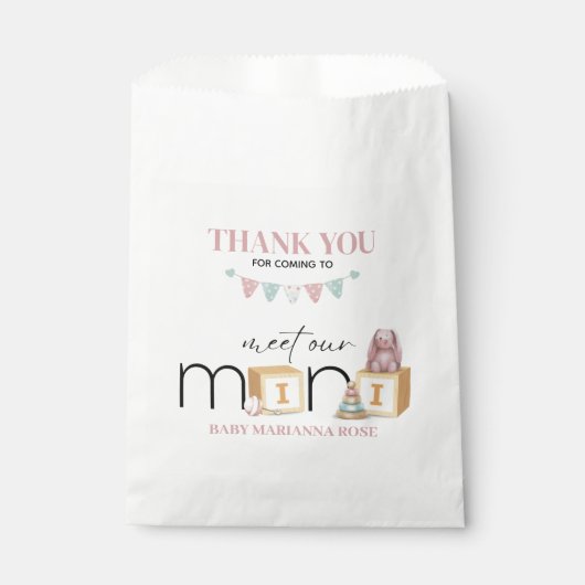 Meet The Mini Pink Favour Bag Geschenktütchen (Vorderseite)