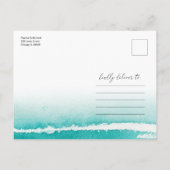 Meet Us In Destination Wedding Teal Save The Date Postkarte (Rückseite)