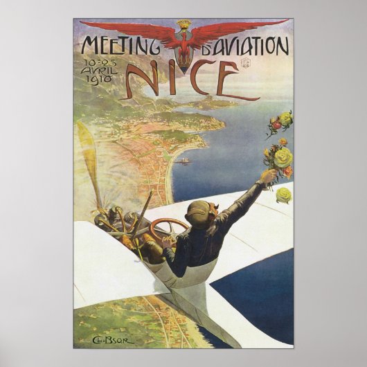 Meeting Aviation Nice Travel Poster (Vorne)