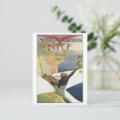 Meeting Aviation Nice Travel Poster Postkarte (Stehend Vorderseite)