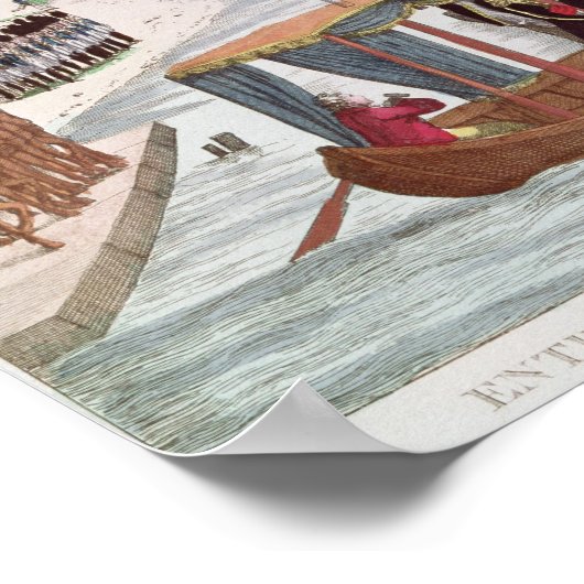 Meeting between Napoleon I & Tsar Alexander I Poster (Ecke)