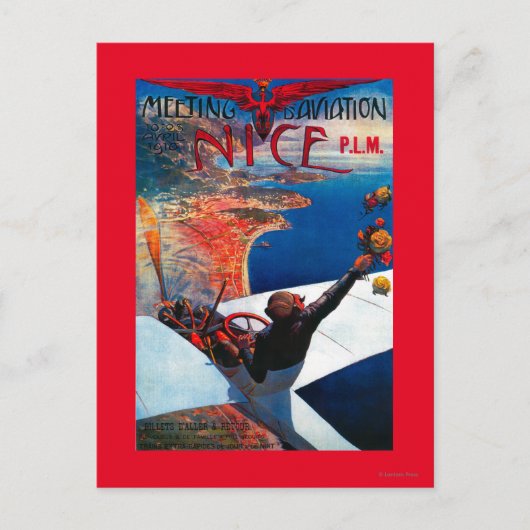 Meeting D' Aviation in Nice, France Poster Postkarte (Vorderseite)