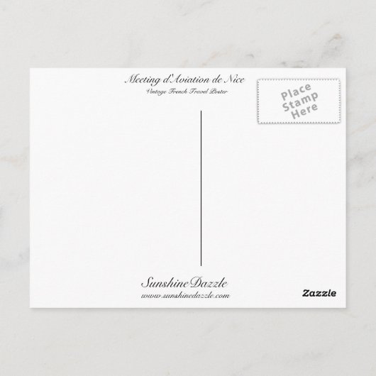 Meeting d'Aviation Nice Postkarte (Rückseite)