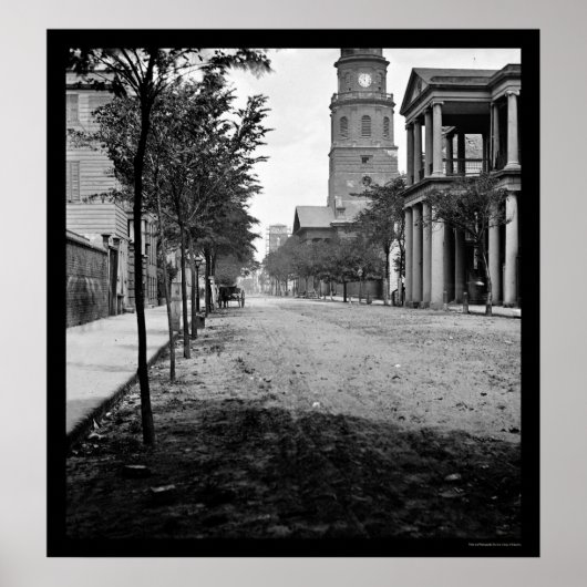 Meeting Street in Charleston, SC 1865 Poster (Vorne)