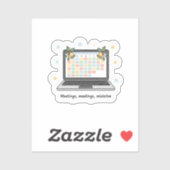 Meetings, Meetings, Mistletoe – Cute Holiday Work  Aufkleber (Blatt)