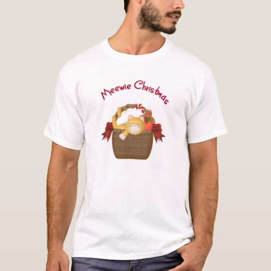 Meewie WeihnachtsMiezekatze T-Shirt (Vorderseite)
