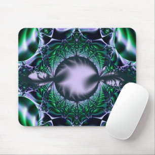 Meg   Kunst des grünen und blauen Fraktals Mousepad
