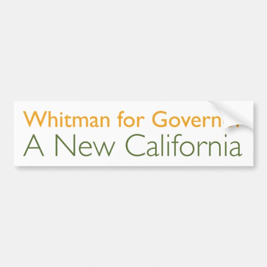 Meg Whitman für Gouverneur Autoaufkleber (Vorne)