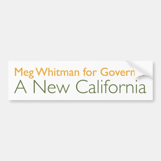 Meg Whitman für Gouverneur Autoaufkleber (Vorne)
