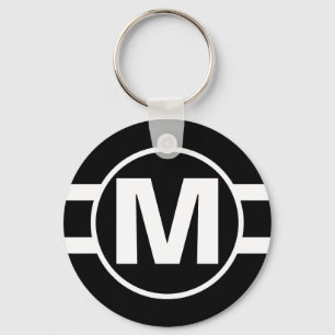 Mega Black Retro Mit Monogramm Schlüsselanhänger