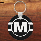 Mega Black Retro Mit Monogramm Schlüsselanhänger (Vorderseite)