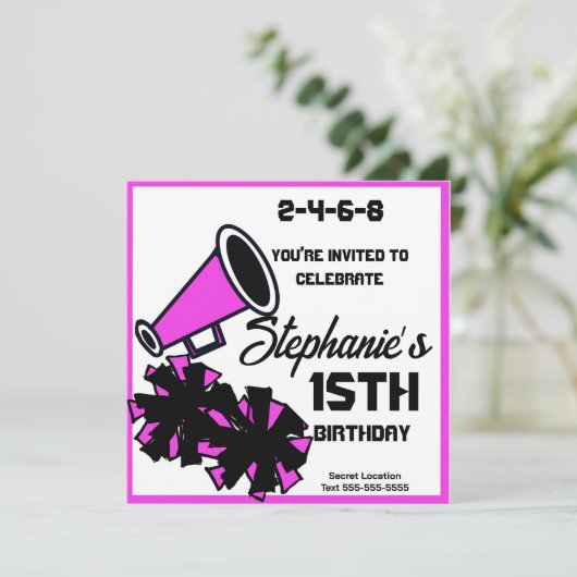 Mega-Cheer-Einladung: 3. Einladung (Stehend Vorderseite)