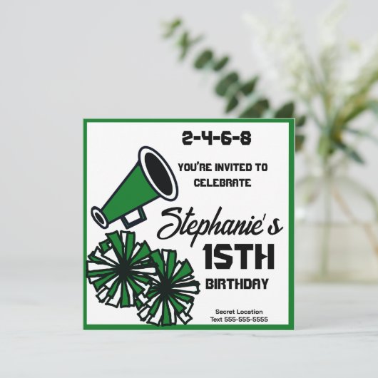 Mega-Cheer-Einladung: 7. Einladung (Stehend Vorderseite)