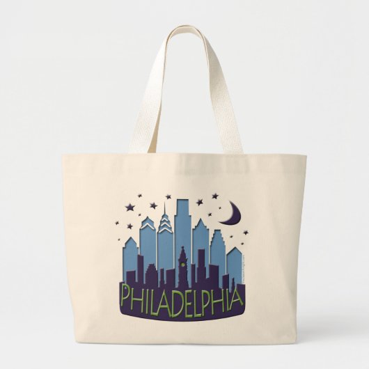 Mega- cooles Philly Skyline Jumbo Stoffbeutel (Vorne)