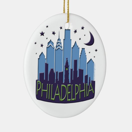 Mega- cooles Philly Skyline Keramik Ornament (Rechts)