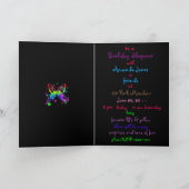 Mega- Farbschmetterling auf Schwarz-KinderParty Einladung (Innenseite)