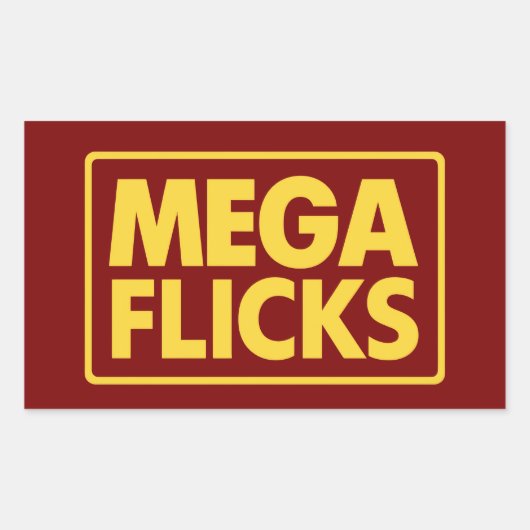 MEGA FLICKS RECHTECKIGER AUFKLEBER (Vorderseite)