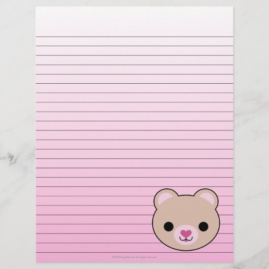 Mega Kawaii Bear Lined Stationery (Vorderseite)