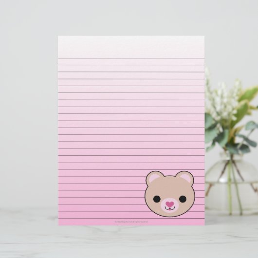 Mega Kawaii Bear Lined Stationery (Stehend Vorderseite)