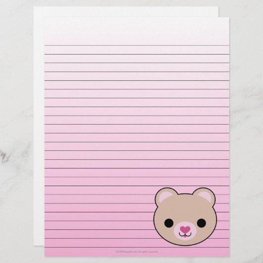 Mega Kawaii Bear Lined Stationery (Vorne/Hinten)