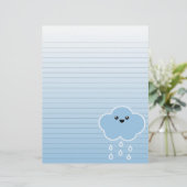 Mega Kawaii Cloud Drizzle Lined Stationery (Stehend Vorderseite)