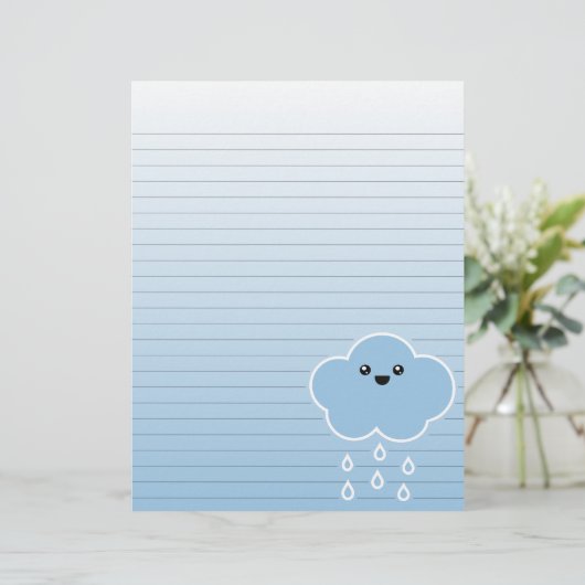 Mega Kawaii Cloud Drizzle Lined Stationery (Stehend Vorderseite)