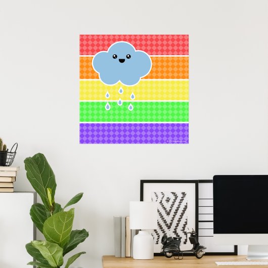 Mega Kawaii Happy Cloud Rainbow Poster (Heimbüro)