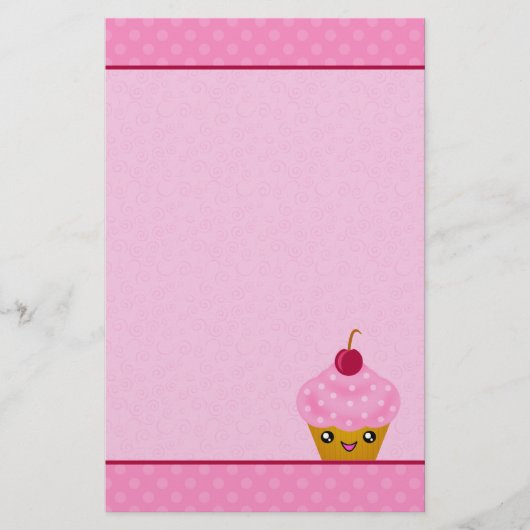 Mega- Kawaii Kirschkuchen-Briefpapier Briefpapier (Vorderseite)