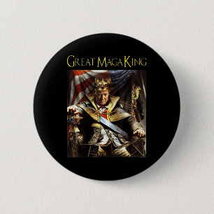 Mega King USA Flag Proud Ultra Maga Trump Button