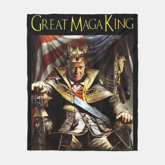 Mega King USA Flag Proud Ultra Maga Trump Fleecedecke (Vorderseite)