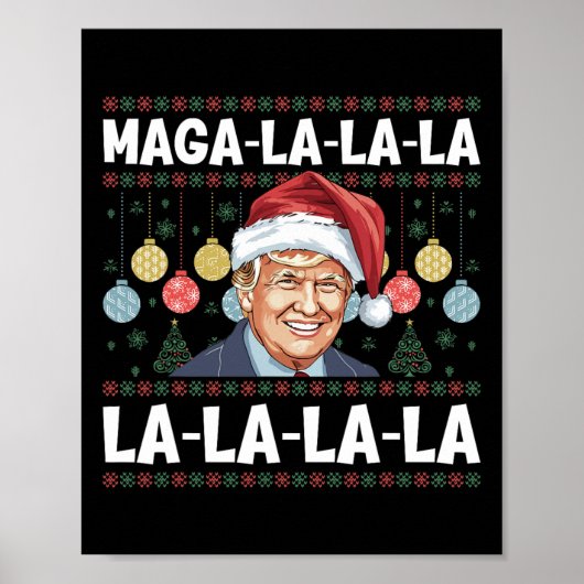 Mega La La La Donald Trump Potus 47 Hässliches Wei Poster (Vorne)