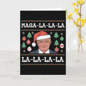 Mega La La La Donald Trump Potus 47 Ugly Christmas Karte (Gelbe Blume)