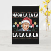 Mega La La La Donald Trump Potus 47 Ugly Christmas Karte (Gelbe Blume)