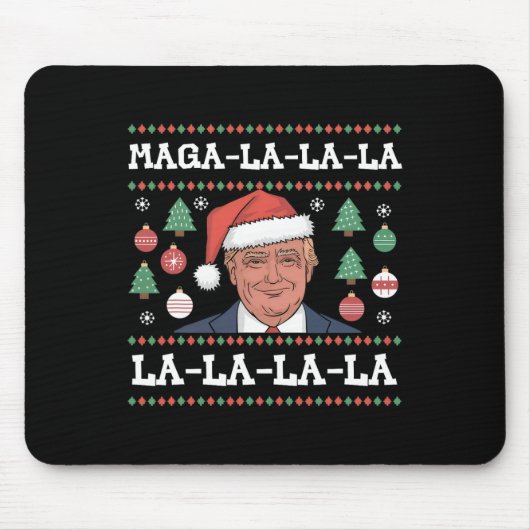Mega La La La Donald Trump Potus 47 Ugly Weihnacht Mousepad (Vorne)