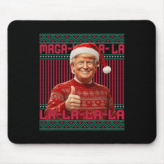Mega La La La Donald Trump Potus 47 Ugly Weihnacht Mousepad (Vorne)