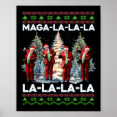 Mega La La La Donald Trump Potus 47 Ugly Weihnacht Poster (Vorne)