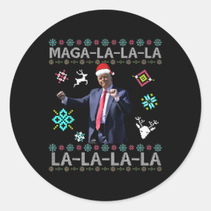 Mega La La La Donald Trump Präsident 47 Tanz Hässl Runder Aufkleber