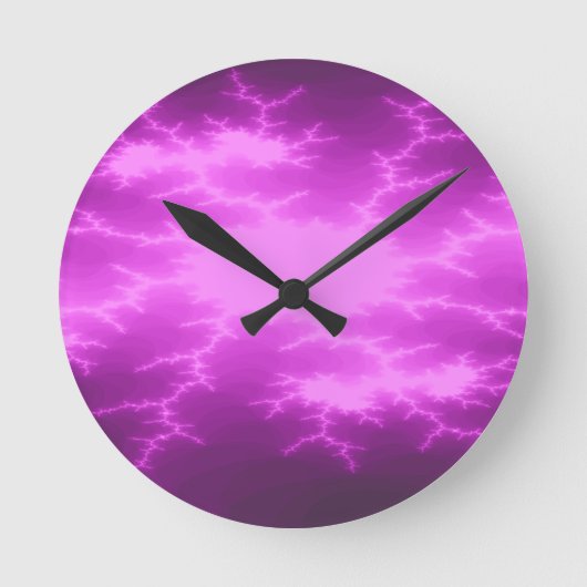 Mega Lightning Fraktal Wall Clock Runde Wanduhr (Vorderseite)