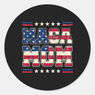 Mega-Mama Patriotische USA-Mama Trump 2024 Vintage Runder Aufkleber