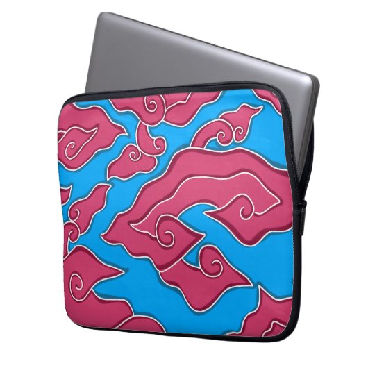 Mega Mendung Laptop Case (Vorderseite Links)