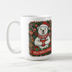 Mega Merry & Bright – Süßer Weihnachtsbär-Feiertag Kaffeetasse