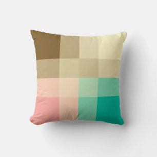 Mega Mitte des Jahrhunderts kariert - braun & pfir Kissen