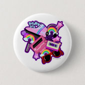 Mega Neon 80er Design Button (Vorderseite)