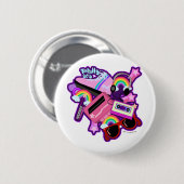 Mega Neon 80er Design Button (Vorne & Hinten)