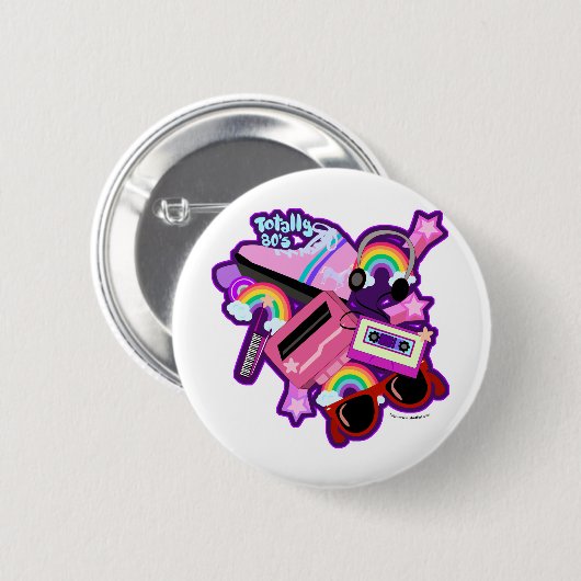 Mega Neon 80er Design Button (Vorne & Hinten)