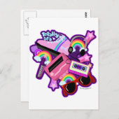 Mega Neon 80er Design Postkarte (Vorne/Hinten)