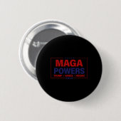 Mega Power Trump Vance Hogan 2024 Patriotic Funny Button (Vorne & Hinten)